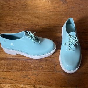 Melissa minty green lace up platform shoes - 2 inch